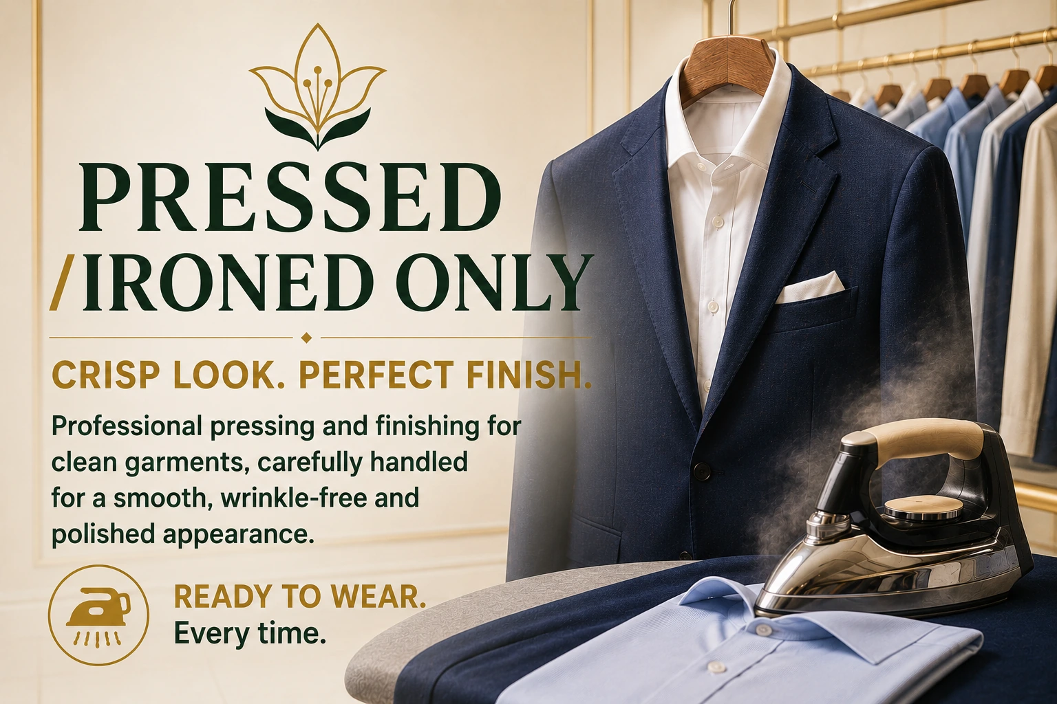 Pressed / Ironed Only